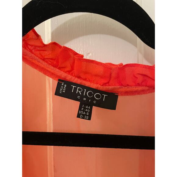 tricot chic italian abito dress 94% silk orange long maxi dress 8 wedding casual - Picture 4 of 9